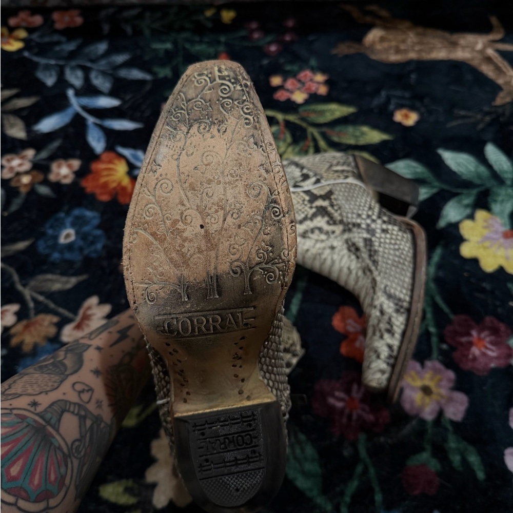 Genuine Full Python Western Ankle Boots A3791 - image 5